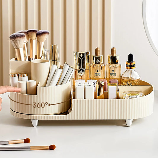 New 360° Rotating Makeup Brush Holder Cosmet Storag Box Luxury Makeup Organiser Lipsticks Make Up Container Vanity Organizer Box